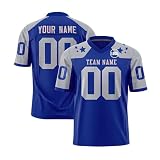 Personalisiert American Football Spieltrikots mit Name Nummer Personalisierte Trikot T-Shirt für Kinder Junge Mädchen Herren Damen Personalisiert American-Football-Trikot Custom Jersey
