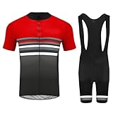 DBHDG Herren Kurzarm Fahrrad Trikot Set, Rad Trikots Herren mit 9D-Gel-Polsterung, Radsport-Trikots für Rennrad und Mountainbike (Type-10,XXL)