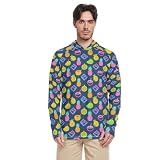 EtherSpher Sommer-Kapuzenpullover, Neonfarben, Kokosnussfrucht, Ananas, langärmelig, LSF 50 + Sonnenshirt mit Kapuze, schnelltrocknend, UV-Schutz, Rashguard für Herren, Strand-Hoodies, Play