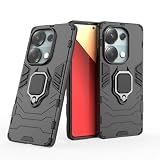 WOWUDI für Schutzhülle Oppo Find X2,Militärische Panzertasche mit 360°Metall Ring Ständer,Harte PC und weiche TPU Dual-Layer Ganzkörper hülle -Schw