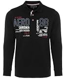 Carisma Langarm Poloshirt für Herren 100% Baumwolle ? Herren Langarmshirt mit Stickerei ? Angenehmes Regular Fit Longsleeve für Büro und Freizeit 3445 BL L