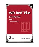WD Red Plus interne Festplatte NAS 3 TB (3,5'', Datenübertragung bis 175 MB/s, Workload 180 TB/Jahr, 5.400 U/min, 128 MB Cache, 8 Bays) R