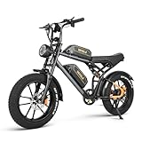 VAKOLE Q20 E-Bike, 20-Zoll-Fat-Tire-Elektrofahrrad, bis zu 170 km, Vollfederung, 48 V 20 Ah x 2 herausnehmbare Dual-Samsung-Batterien, Mountain Snow E-Bik