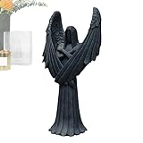 Kiwihoze Dunkler Engel Skulptur Dekor | Engelsstatue aus Kunstharz - Wiederverwendbare Dark Angel Home Desktop-Dekoration für Zuhause, Tisch, Wohnzimmer und Bü