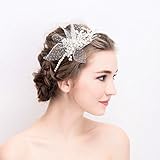 Frcolor Kristall Hochzeit Stirnband, Peal Flower Haarband Kopfschmuck Tiara Braut Haarschmuck