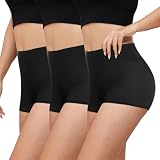 Gayhay 3er Pack Radlerhose Damen Kurz für Kleid High Waist Kurze Leggings Damen Hotpants Sport Shorts Sporthose,Schwarze*3,XXL