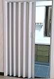 Falttür Kunststoff PVC Falttüre Schiebetür Nischentür Raumtrennung Faltwand weiß oder Nussbaum 82x203cm (Weiß)
