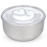 Zyliss Easy Spin 2 Salatschleuder, Fassungsvermögen 6L, Edelstahl, Weiß, Salattrockner inklusive Salatschüssel, Aquavent Technolog