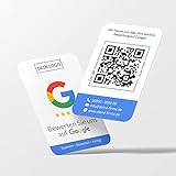 Hochformat Google Bewertungskarten Visitenkarte mit QR-Code und Logo | Dankeskarten Variante 4 (1000)