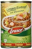Erasco Linsen-Eintopf mit Würstchen (1 x 400g), In nur 5 Minuten fertig – Ausgewähltes Gemüse – Einfach köstlich - Ohne Schnickschnack