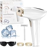 NIKYJM IPL Geräte Haarentfernung Laser mit Kühlfunktion, 600-1200nm Wellenlänge, 9 Energiestufen, IPL Laser Haarentfernung für Damen/Herren, Gesich, Bikini, Körper, Beine,