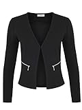 DANAEST Damen Blazer mit Taschen (382), Farbe:Schwarz, Kostüme & Blazer für Damen:40 / L