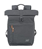 travelite Handgepäck Rucksack mit Laptop Fach 15,6 Zoll, Gepäck Serie BASICS Daypack Rollup: Praktischer Rucksack mit Rollup Funktion, 60 cm, 35 Liter, 800 G