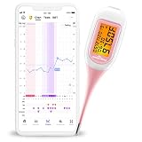 Basalthermometer Fruchtbarkeitsthermometer Bluetooth zur Zykluskontrolle/Kinderwunsch mit Premom APP von Easy@Home, Thermometer mit Auto BBT Sync, Oranger Hintergrundbeleuchtung LCD-Anzeige, BT-A31