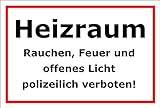 Melis Folienwerkstatt Schild - Heizraum - 30x20cm | 3mm Aluverbund – S00070-135-B -20 VAR