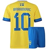 Schweden Trikot Set Zlatan Ibrahimovic – Kinder und Erwachsener - Jungen - Fußball Trikot - Fussball Geschenke - Sport t Shirt - Sportbekleidung - Größe M