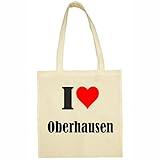 Tasche I Love Oberhausen Größe 38x42 Farbe Natur Druck Schw