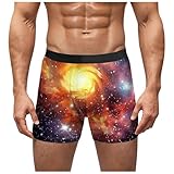 BHXUTK Galaxy Boxershort Herren Boxershorts Männer Galaxie Hipster Kurz Baumwolle Men Retroshorts Trunks Weich Atmungsaktiv Männer Unterwäsche Sportunterhosen Sportunterwäsche R