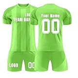 Personalisiertes Fußball Trikot Fussball Kinderfussball Sport T Shirt Deutschlandtrikot für Kinder Trainingsanzug Set Sportshirt Fussballtrikot Jungen Herren Schwarz Trainingsjack