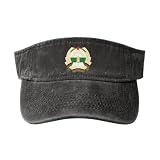 Demokratische Republik Afghanistan Military Emblem Performance Sonnenhut - Denim-Baumwolle UPF 50+, Winddichtes Klettband & Mesh-Futter Radsport, Tennis, Bergsteig
