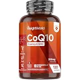 Coenzym Q10-200mg pro Kapsel - 120 vegane CoQ10 Kapseln - 4 Monate Vorrat - 1 Kapsel pro Tag - Frei von Magnesiumstearat, Ohne Gentechnik & Gemäß GMP - q 10 coenzym (als Ubichinon) - Von WeightW