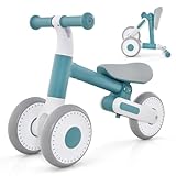 GOPLUS Kinder Laufrad ab 1 Jahr, Lauflernrad höhenverstellbar mit rutschfestem Lenker, Balance Fahrrad mit 3 robusten Rädern, für Baby bis zu 25 kg (Blau)