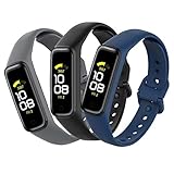 MIJOBS [3 Stück Kompatibel mit Samsung Galaxy Fit 2 Armband, wasserdicht schweißfest atmungsaktiv Samsung Galaxy Fit 2 Sport Ersatzarmband Silikon Uhrenarmb