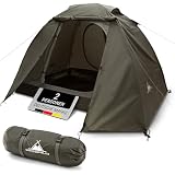WANDERFALKE® Zelt 2 Personen wasserdicht, Ultraleicht, kleines Packmaß, Campingzelt mit Vorzelt, Familienzelt, Outdoor Zelte für Camping, Reise, Angeln, für warme & kalte Tage (Camp 2, 140x220)