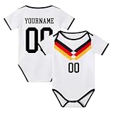Baby Trikot Personalisiert 2026,Body Junge MäDchen Mit Anpassbarem Namen Und Trikotnummer Fussballtrikot Baby Trikot Kurzarm Jumpsuit Fan Geschenk