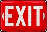 LANOLU Retro Blechschild EXIT Schild - vintage Kino Schild als Partykeller Deko, Kneipen und Bar Dekoration - retro Metallschild als Geschenk - nostalgie Sign, 20x30