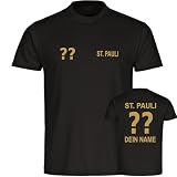 multifanshop Herren T-Shirt - St. Pauli - Trikot mit Namen und Nummer Gold - Druck Gold metallic - Männer Größe XXL schw