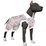 Großer Hunde-Pyjama für Hündinnen – Wundversorgung/Chirurgie, Genesung von Hunden, leichtes T-Shirt für große Hunde, Frühlingsblumengarten, Pitbull-Kleidung, Party für große Hunde, groß
