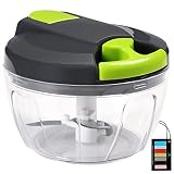 Sinnsally Zwiebelschneider Manuell,Zwiebel Zerkleinerer mit Seilzug,Gemüseschneider Manuell,Vegetable Onion Chopper Manual Multizerkleinerer,Multischneider,Blitzhacker Knoblauchhacker Universalhack