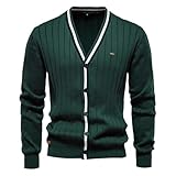 generisch Herren DüNne Cardigan Leichte Strickjacke V-Ausschnitt Langarm Cardigans Strickshirts Mit Knopfleiste Wintermode Pullover Elegante Strickjacken Weiche Bequeme Open Jack