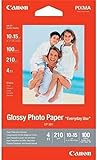 Canon Fotopapier GP-501 glänzend weiß - 10x15cm 100 Blatt für Tintenstrahldrucker - PIXMA Drucker (200 g/qm), PG-40