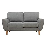 Miliboo Skandinavisches Sofa, 2-Sitzer, Stoff, Hellg