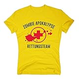 Herren T-Shirt - Zombie Apokalypse Rettungsteam - von Shirt Department, 5XL, gelb