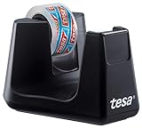 tesa Easy Cut SMART Klebebandabroller für Tische / Kompakter Tischabroller mit Anti-Rutsch-Technologie für Klebefilm, inkl 1 Rolle tesafilm kristall-k