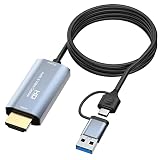 Aboiled 4K -Kompatibel mit Type-C+USB Capture Card 1080P Computerspiel Handy Capture Card 1.8M