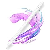 aMZCaSE Stylus Stift für iPad 2018-2023,Stylus Pen Kompatibel mit Apple iPad 10/9/8/7/6th,iPad Mini 6/5th,iPad Air 4/3th,iPad Pro 11'/12,9',Kapazitiver mit 4 Ersatzspitzen, Palm Rejection (Weiß)