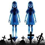 Halloween Decoration - Garden Stakes - 40cm Ghost Sign Spooky - Abs Yard Sign Set for Outdoor Lawn Patio Driveway Haunted House Decor Photo Backdrop Graveyard Party Display