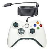 OSTENT Verdrahtet USB Controller Gamepad Joystick Joypad Kompatibel für Microsoft Xbox 360 Konsole Windows PC Laptop Computer Videospiele Farbe Weiß