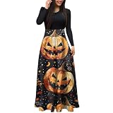 Mittelalter Kleidung Damen Halloween Kostüm Lustig Paare 80Er Jahre Outfit Krankenschwester Gothic Kleidung Damen Hexe Halloween Kostüm Damen Kleid Robe Huckepack Wikinger Kleidung (3-Orange,XXL)