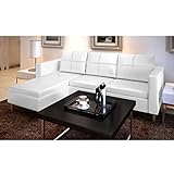 BaraSh Modulsofa 3-Sitzer Kunstleder Weiß Sofa Design Couch Polstersofa L