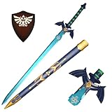 lkjad Link's Master Schwert Samurai Schwert Echte Sammlung Dekoration Skyward Schwert Japanische Anime Spiel Cosplay Schwert Voller Tang Blaues Metall S