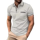 Chanpning Poloshirt Sport Herren Revers Kragen Regular Fit Outwear Loose Fit Kleiderhemd Sommer Männerpullover Fashion Sweater mit Lässigem Kragen Streetwear Leicht Oberteil Hochwertiges T