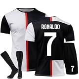 Fußball Trikot Nr.7, Hause/Auswärts 7 Fußball Trikot für Kinder Erwachsener, Nr.7 Fussball Trikot Shorts Socken für Jungen H