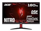 Acer Nitro KG272S3 Gaming Monitor 27 Zoll (69 cm Bildschirm) Full HD, 180Hz, bis zu 0.5ms (GTG), 2xHDMI 2.0, DP 1.2, FreeSync Premium, Schw