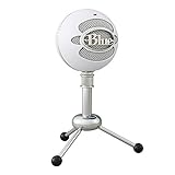 Blue Snowball iCE USB-Mikrofon für Aufnahmen, Streaming, Podcasting, Gaming auf PC und Mac, Kondensatormikrofon mit Nierenkapsel, Verstellbarer Tischständer, Plug 'n Play - Weiß
