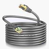 LEKVKM Cat8 Ethernet-Kabel, 4,5 m, S/FTP, für den Innen- und Außenbereich, strapazierfähig, Hochgeschwindigkeits-Cat8-LAN-Netzwerkkabel, rund, 40 Gbit/s, 2000 MHz, G